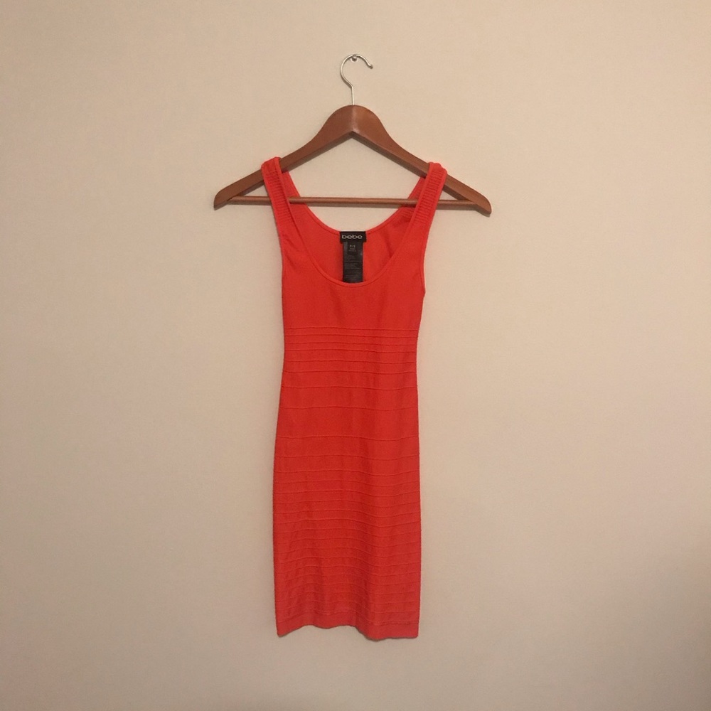 Bebe, Formfitting, Ribbed Mini Dress